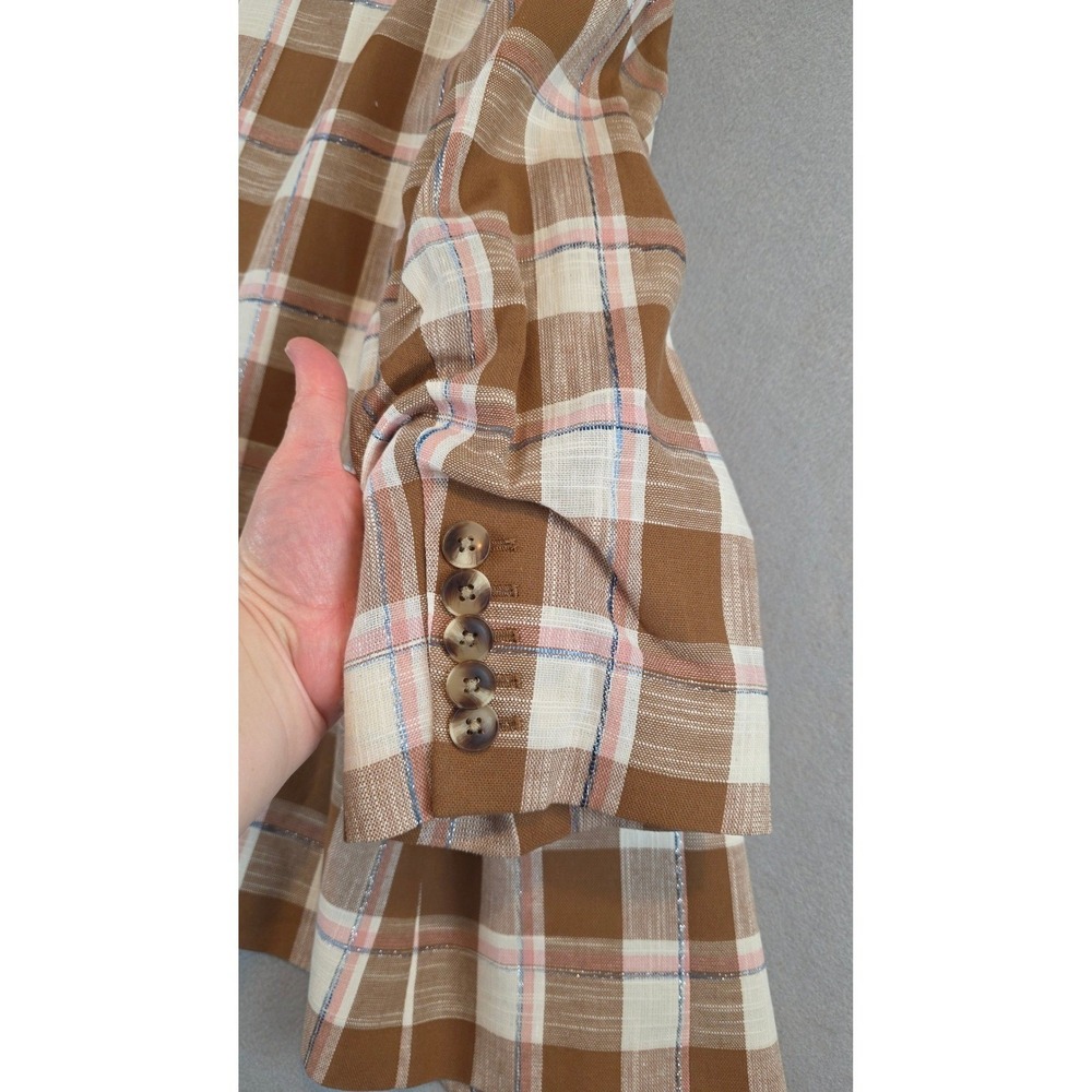 Veronica Beard Beacon Double Breasted Checked Cotton Blend Blazer Plaid sz 22 - Picture 15 of 15